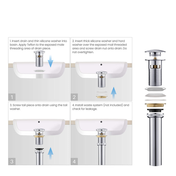 Pop-Up Drain Stopper with Overflow