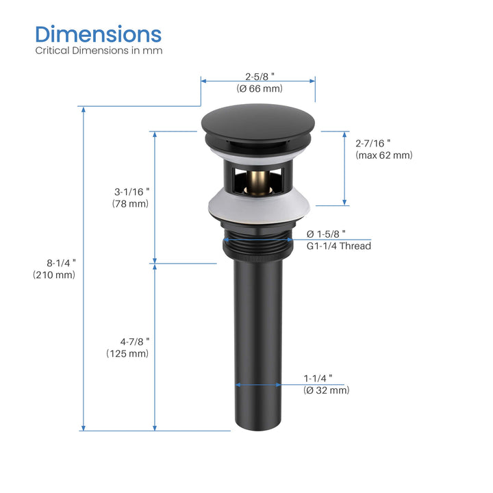 Pop-Up Drain Stopper with Overflow