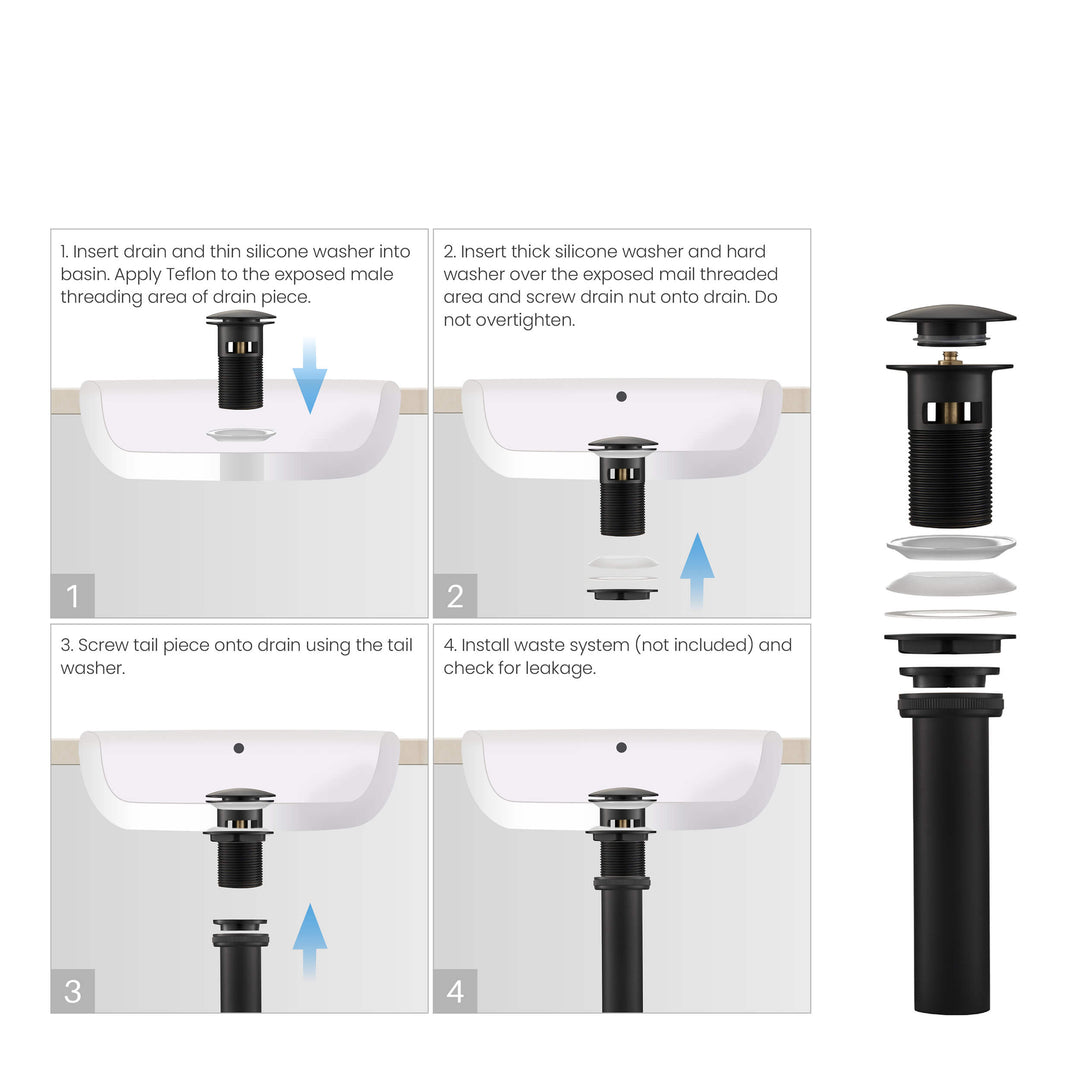 Pop-Up Drain Stopper with Overflow
