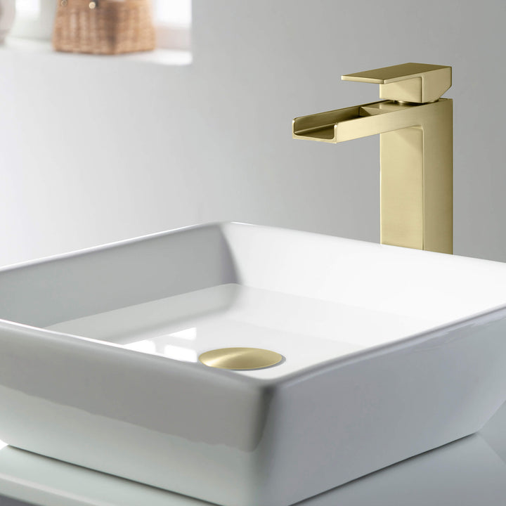 Bathroom Sink Pop-Up Drain Stopper, Full Cover Without Overflow