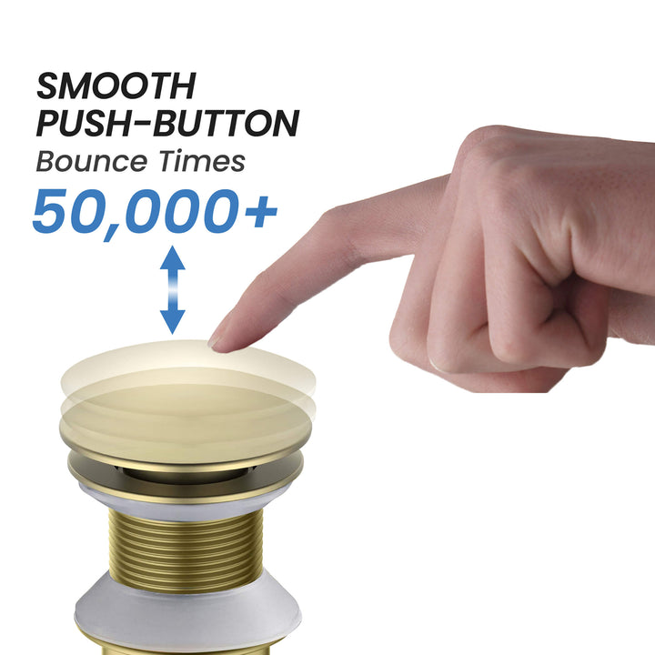 Bathroom Sink Pop-Up Drain Stopper, Full Cover Without Overflow