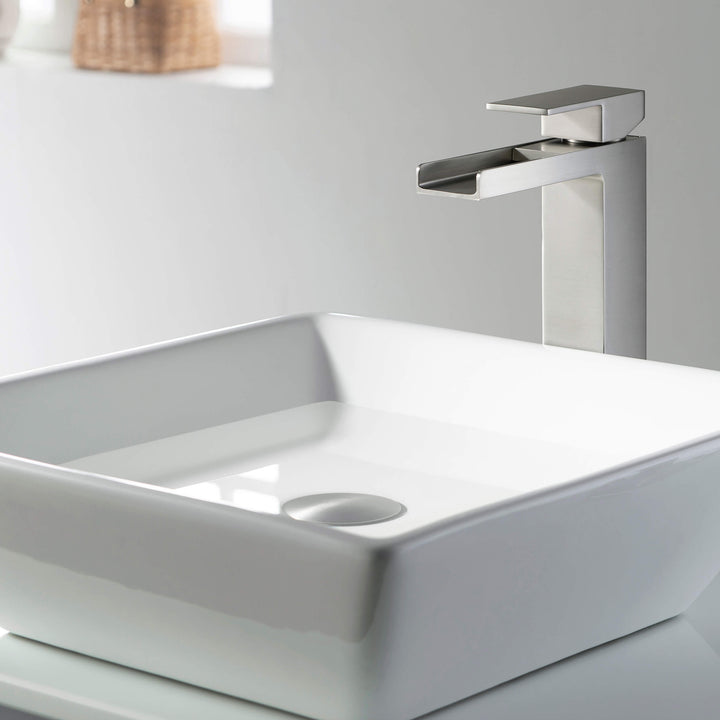 Bathroom Sink Pop-Up Drain Stopper, Full Cover Without Overflow