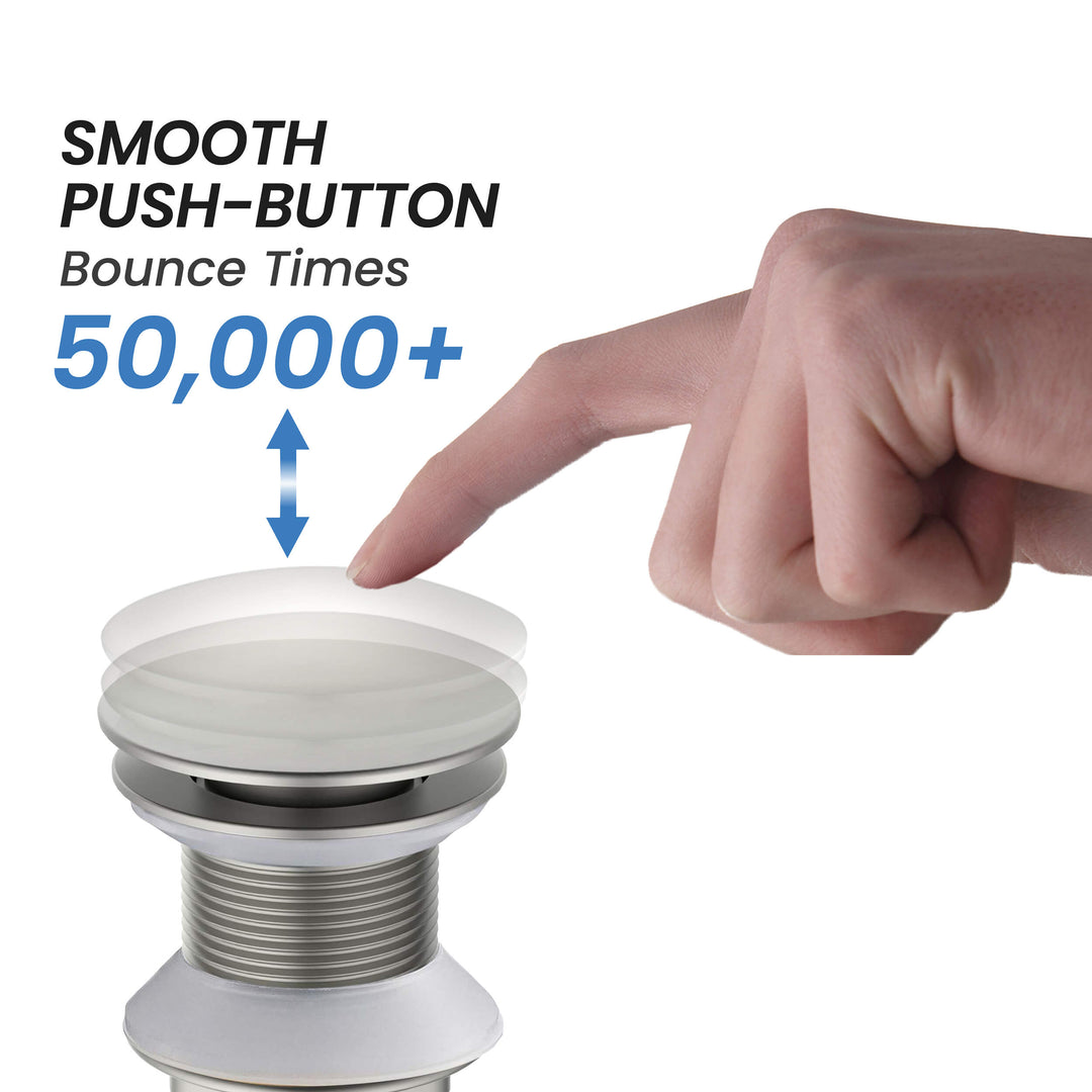 Bathroom Sink Pop-Up Drain Stopper, Full Cover Without Overflow