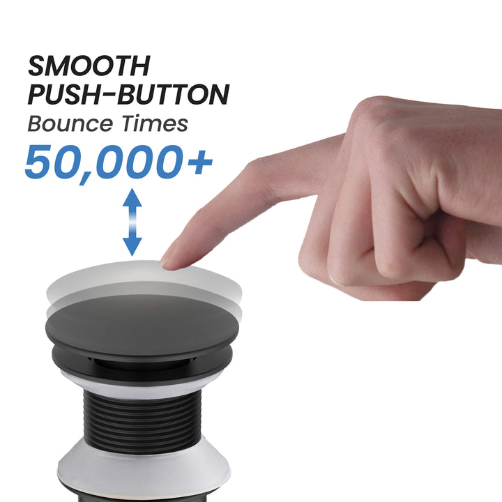 Bathroom Sink Pop-Up Drain Stopper, Full Cover Without Overflow