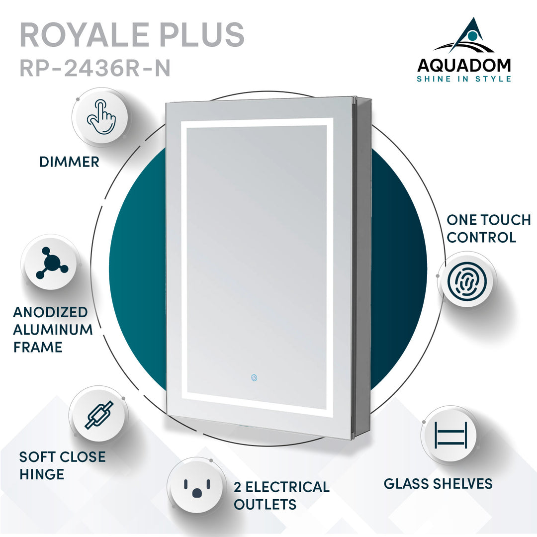 Royale Plus 24" x 36" Right Hinge LED Medicine Cabinet