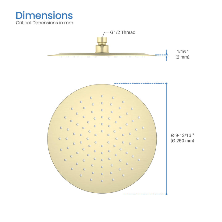 Halo 10" Metal Ultra-Thin Profile Rain Shower Head