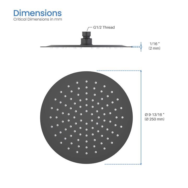 Halo 10" Metal Ultra-Thin Profile Rain Shower Head