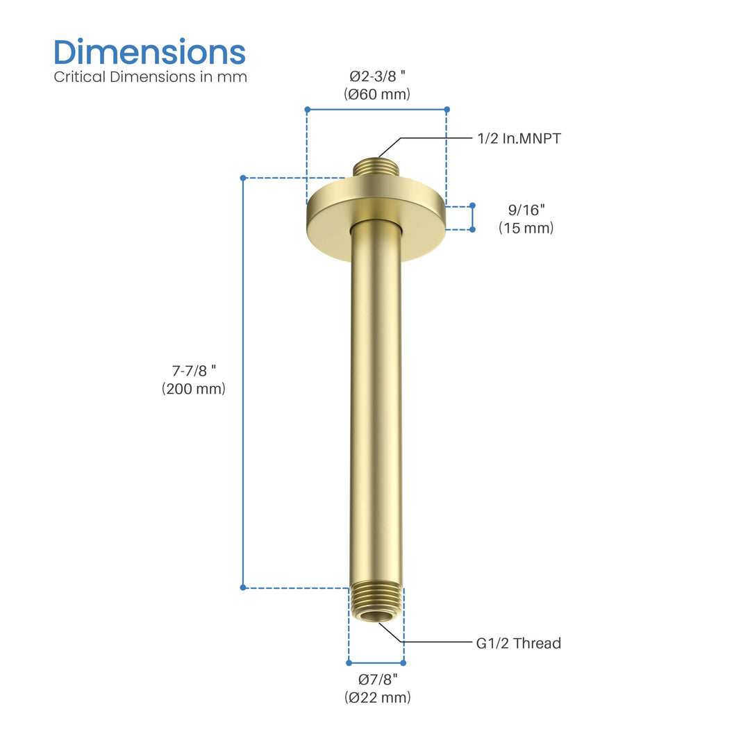 Halo 8" Ceiling-Mounted Shower Arm