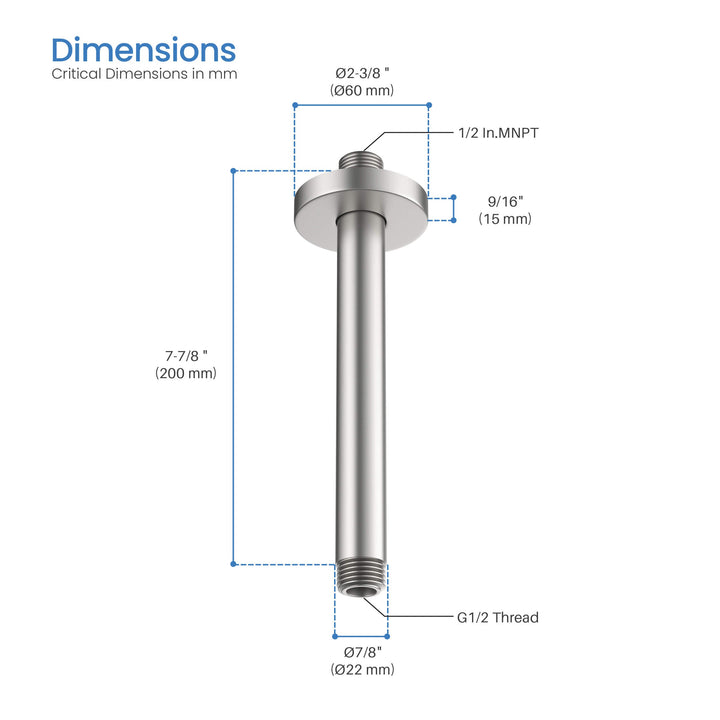 Halo 8" Ceiling-Mounted Shower Arm