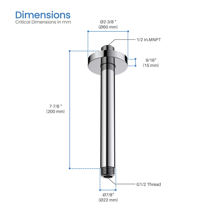 Halo 8" Ceiling-Mounted Shower Arm