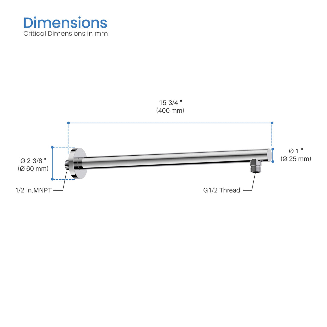 Halo 16" Wall-Mounted Shower Arm