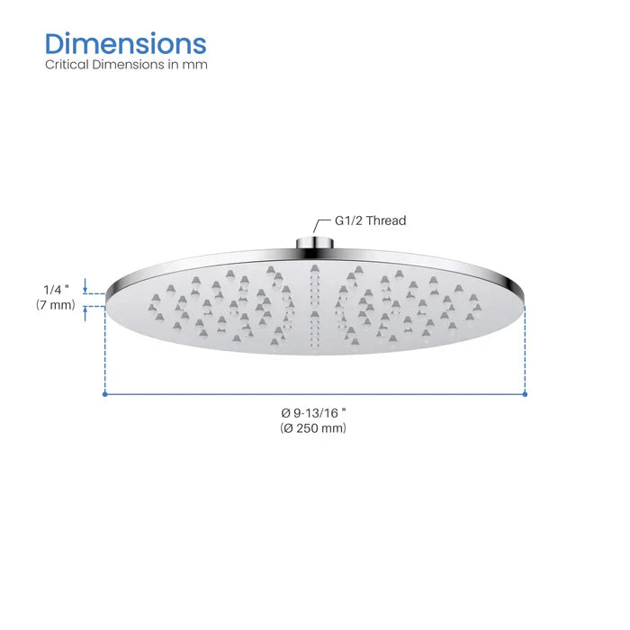 Halo 10" Thin Profile Rain Shower Head, 1.75 GPM