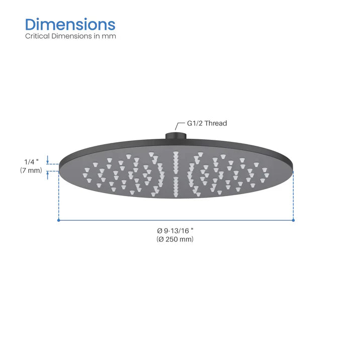 Halo 10" Thin Profile Rain Shower Head, 1.75 GPM