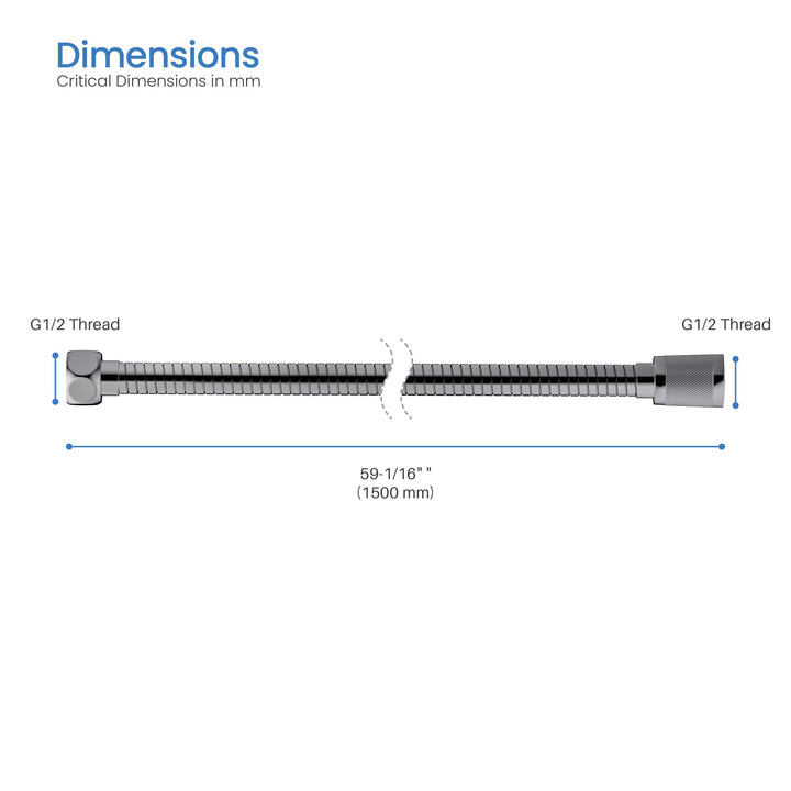60" Stainless Steel Braided Shower Hose