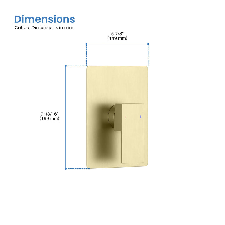 Quadro Single-Function Rough-In Valve Trim Plate