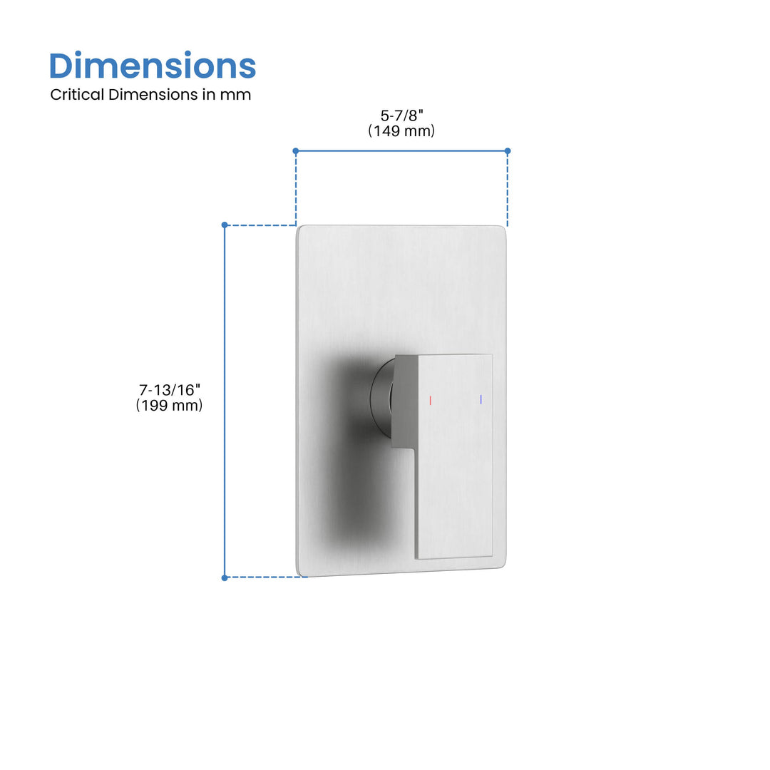 Quadro Single-Function Rough-In Valve Trim Plate