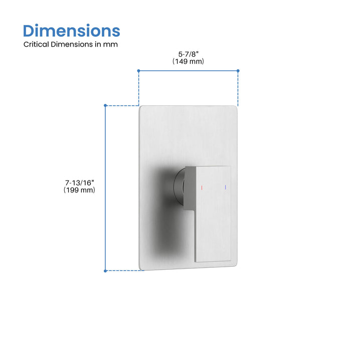 Quadro Single-Function Rough-In Valve Trim Plate