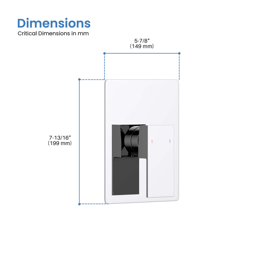 Quadro Single-Function Rough-In Valve Trim Plate