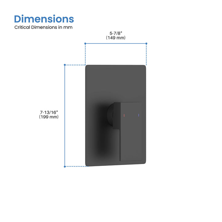 Quadro Single-Function Rough-In Valve Trim Plate
