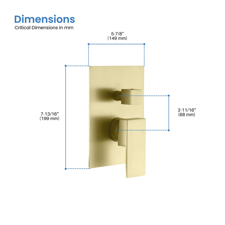 Quadro 3-Function Rough-In Valve Trim Plate