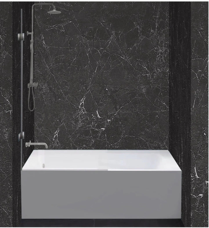 Soaking Bathtub Three Wall Alcove Fiberglass 60 Inch Width