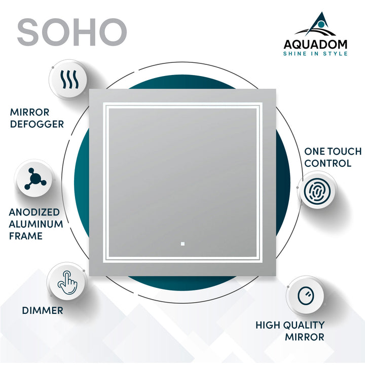 Soho 24" x 30" LED Bathroom Mirror, Anti-Fog
