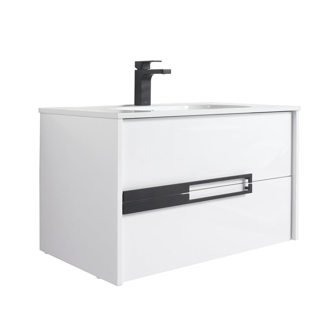 Brest Wall-Mounted Bathroom Vanity with Sink