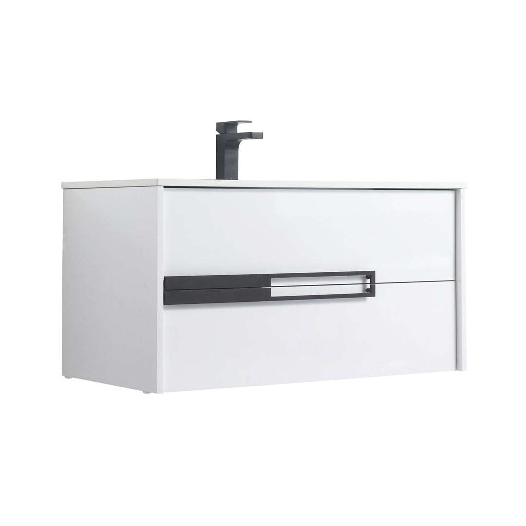 Brest Wall-Mounted Bathroom Vanity with Sink