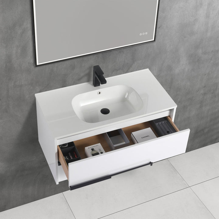 Brest Wall-Mounted Bathroom Vanity with Sink