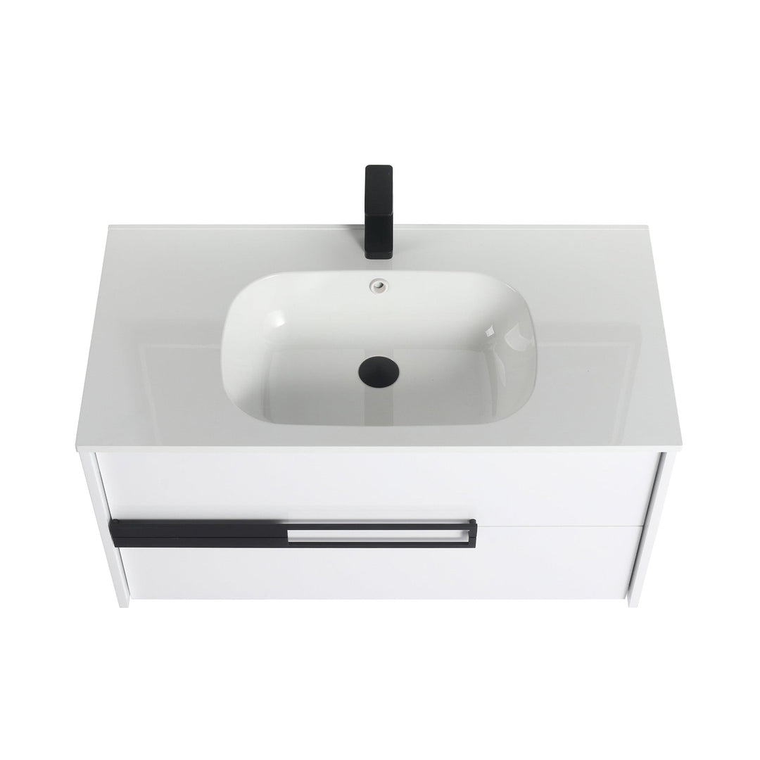 Brest Wall-Mounted Bathroom Vanity with Sink