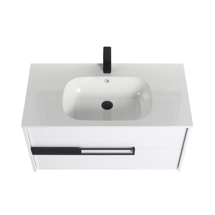 Brest Wall-Mounted Bathroom Vanity with Sink