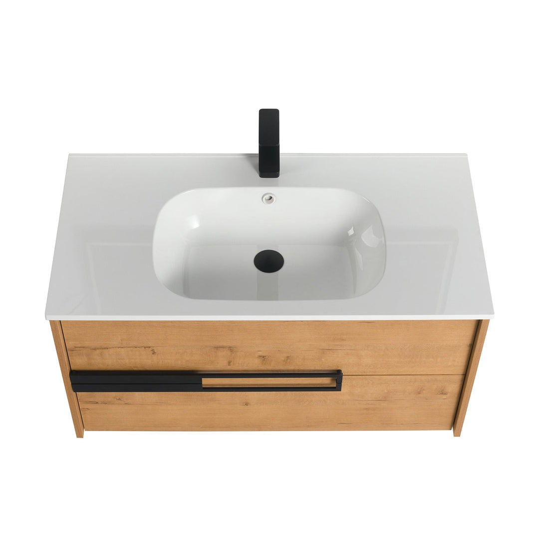 Brest Wall-Mounted Bathroom Vanity with Sink