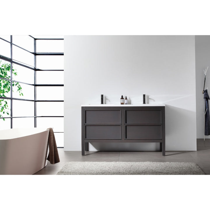 Annecy 55" Double Sink Freestanding Bathroom Vanity with Top