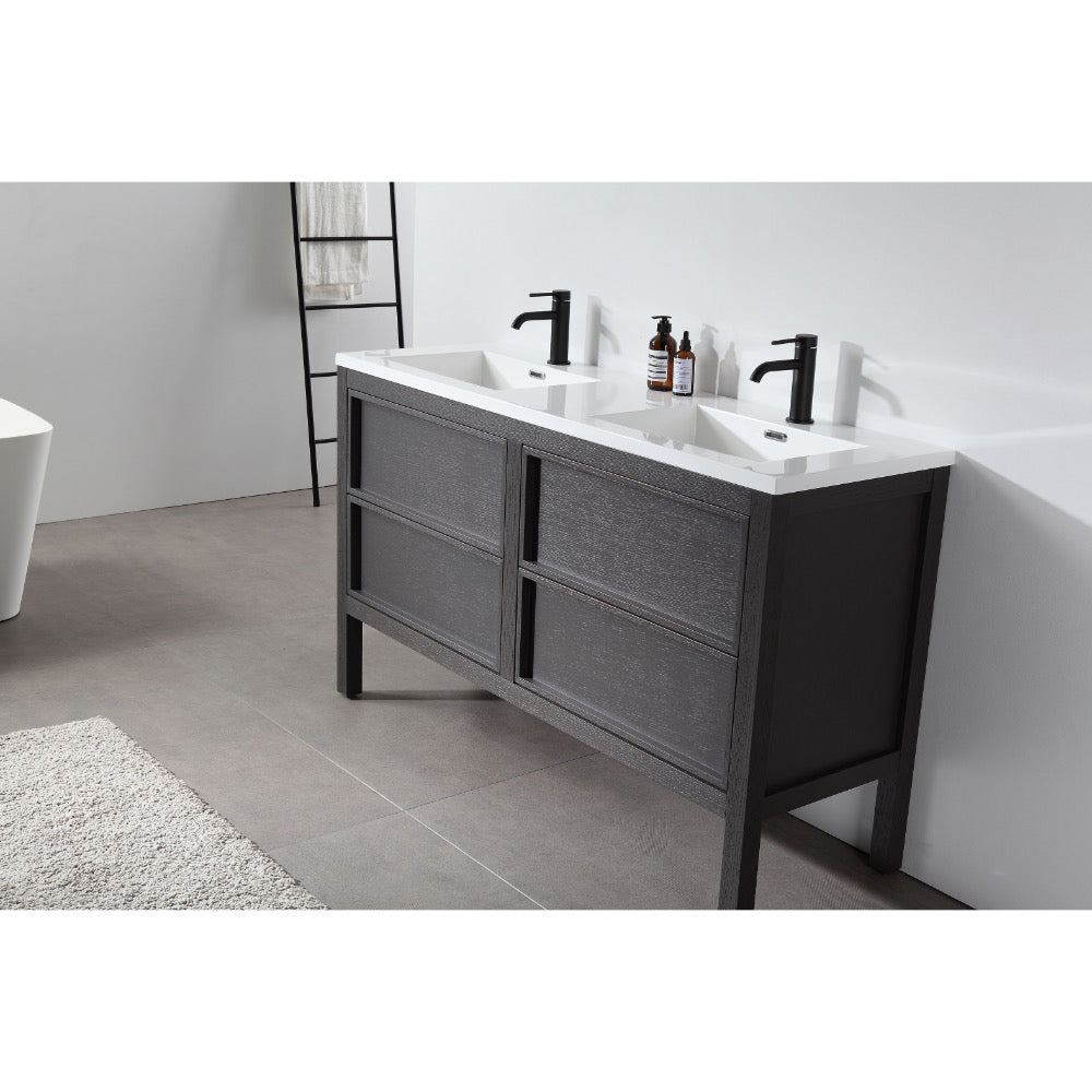 Annecy 55" Double Sink Freestanding Bathroom Vanity with Top