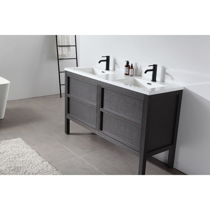 Annecy 55" Double Sink Freestanding Bathroom Vanity with Top