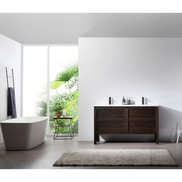 Annecy 55" Double Sink Freestanding Bathroom Vanity with Top | ANVE Kitchen &amp; Bath