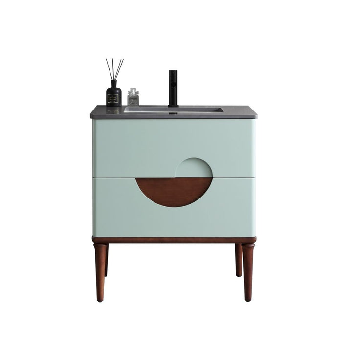 Burano 30" Freestanding Bathroom Vanity with Dark Gray Quartz Top