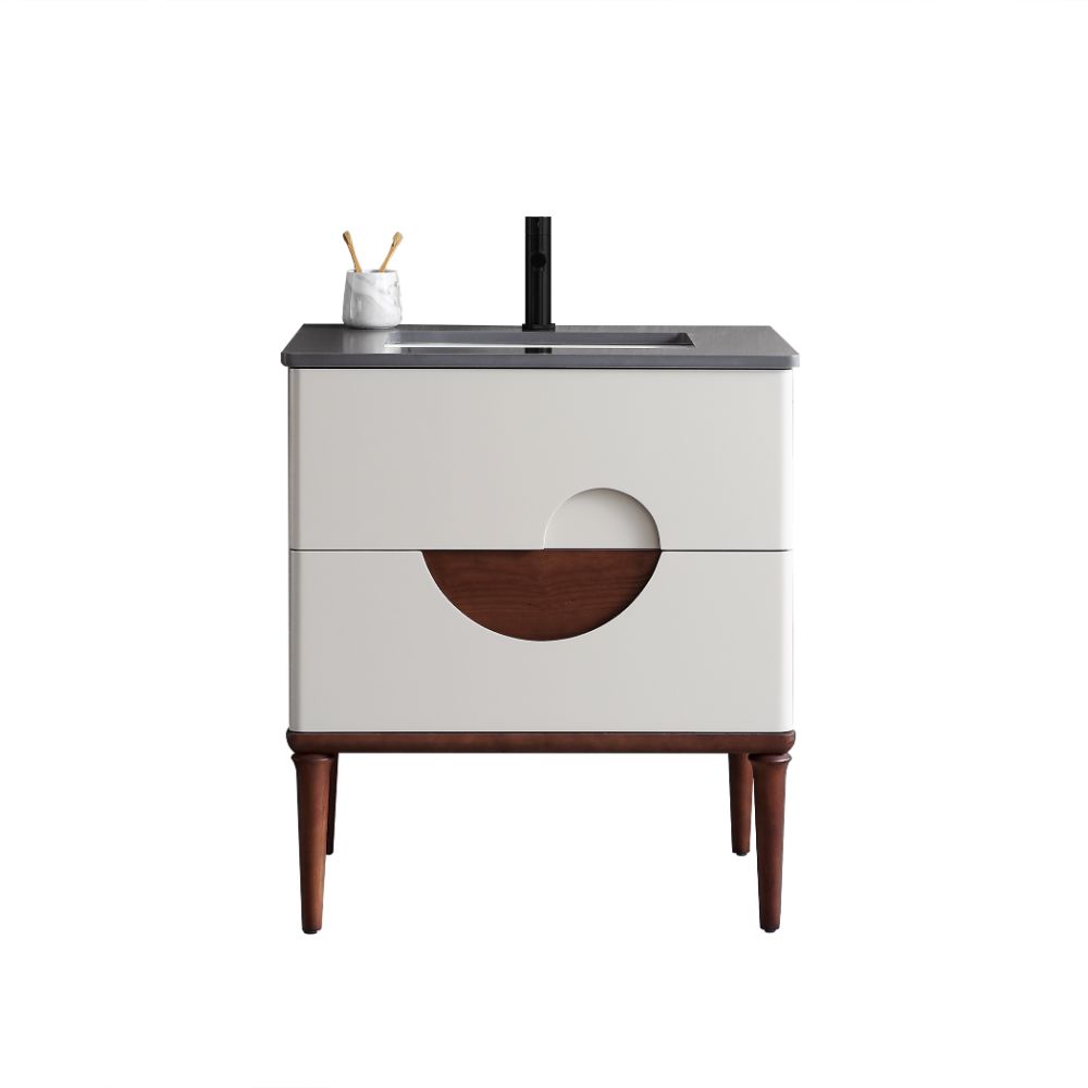 Burano 30" Freestanding Bathroom Vanity with Dark Gray Quartz Top