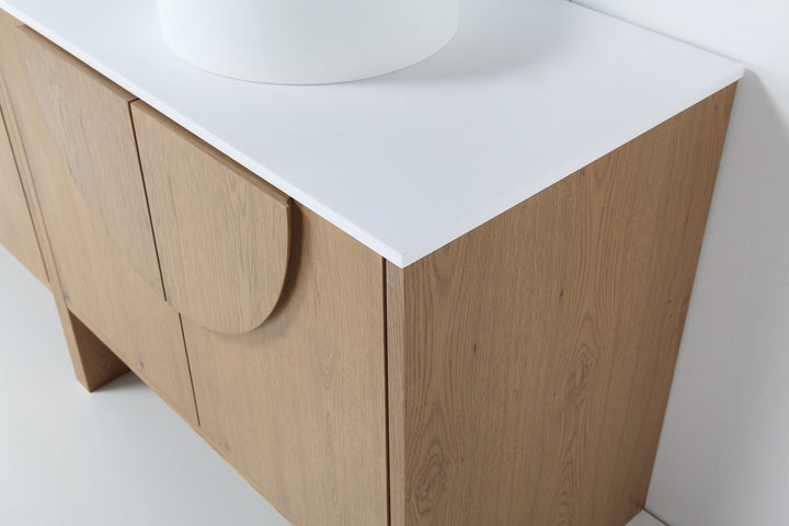 Celle 72" Double Sink Freestanding Bathroom Vanity in Pecan Oak