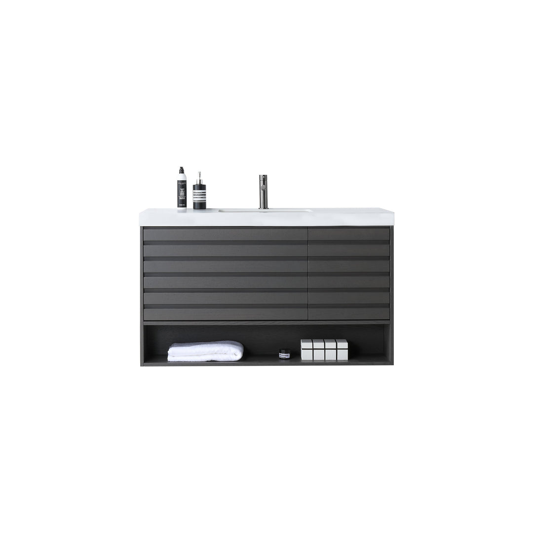 VAR|48 Inch|Charcoal|White Quartz