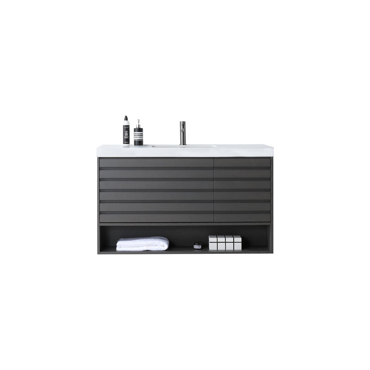 VAR|48 Inch|Charcoal|White Quartz