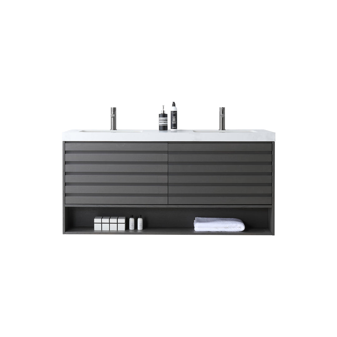 VAR|60 Inch|Charcoal|White Quartz