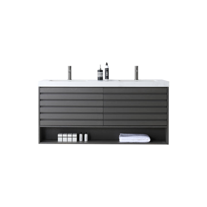 VAR|60 Inch|Charcoal|White Quartz