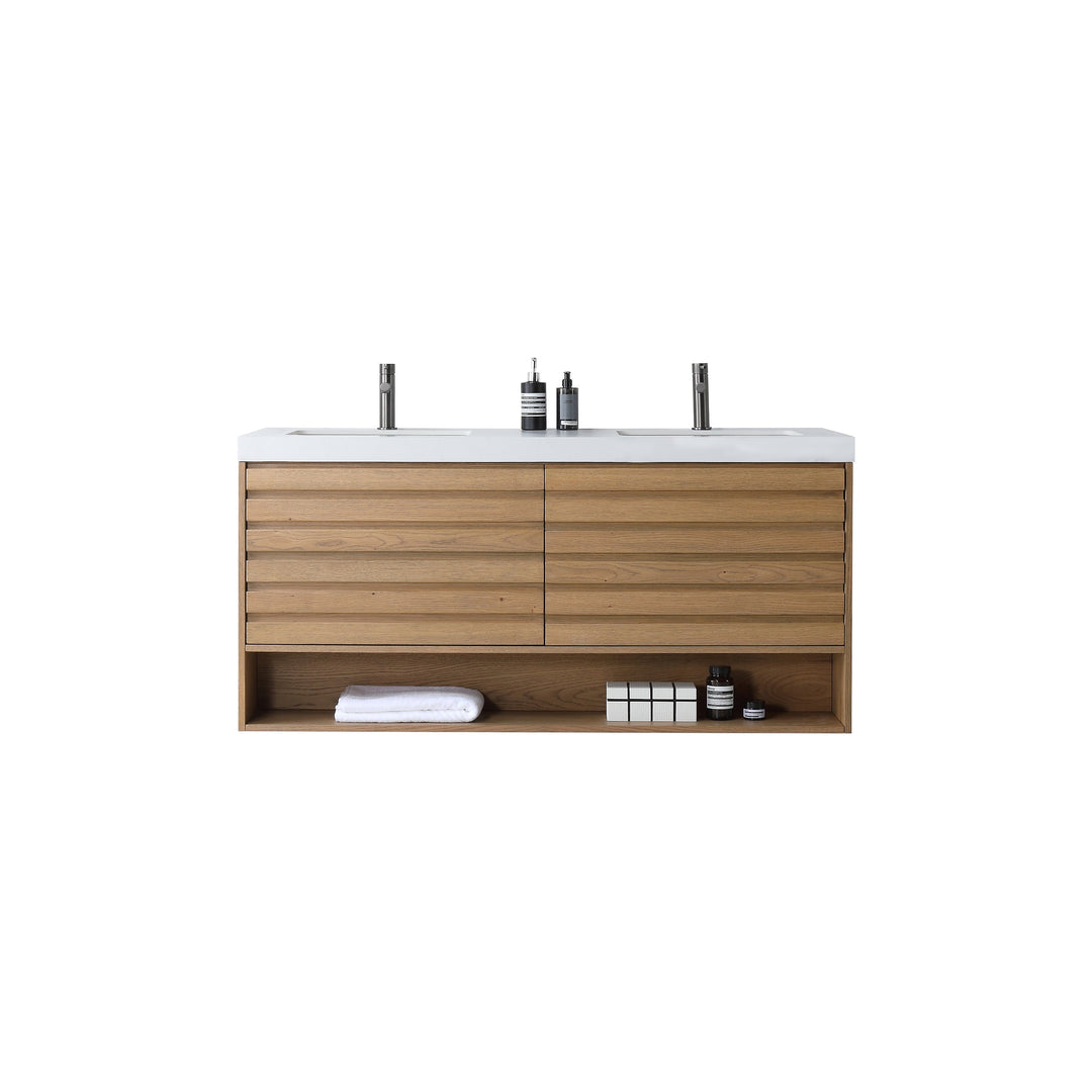 VAR|60 Inch|Pecan Oak|White Quartz
