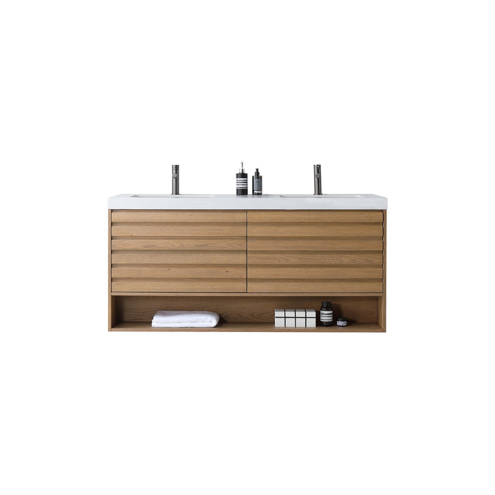 VAR|60 Inch|Pecan Oak|White Quartz
