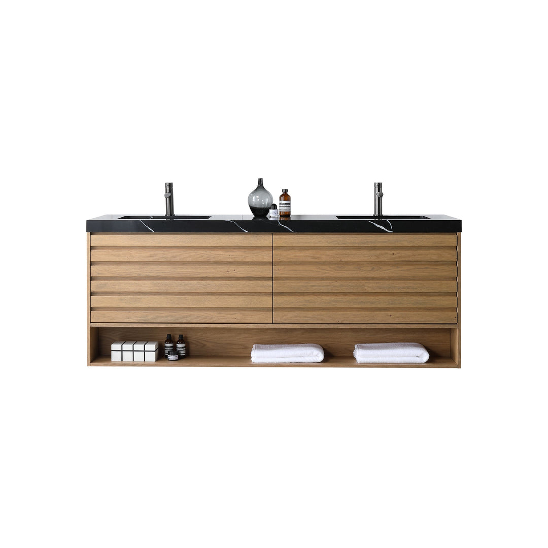 VAR|72 Inch|Pecan Oak|Black Quartz