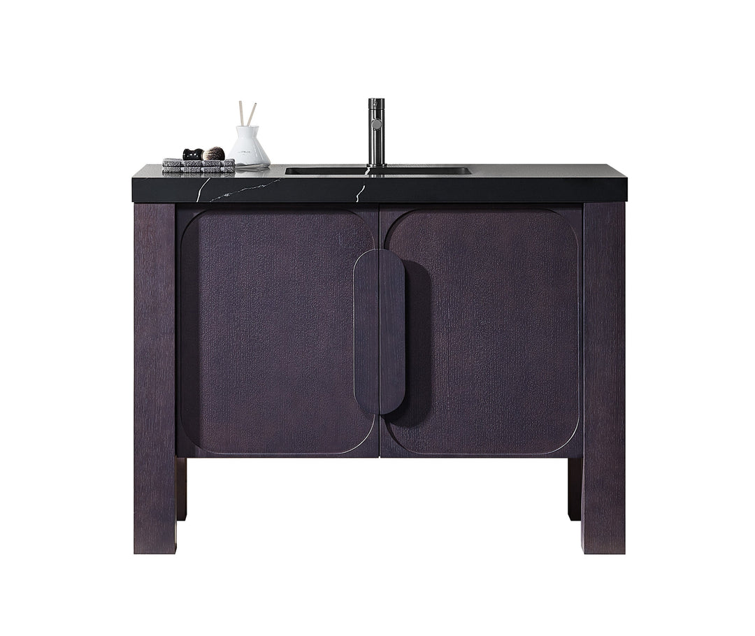 VAR|48 Inch|Espresso Oak|Black Quartz