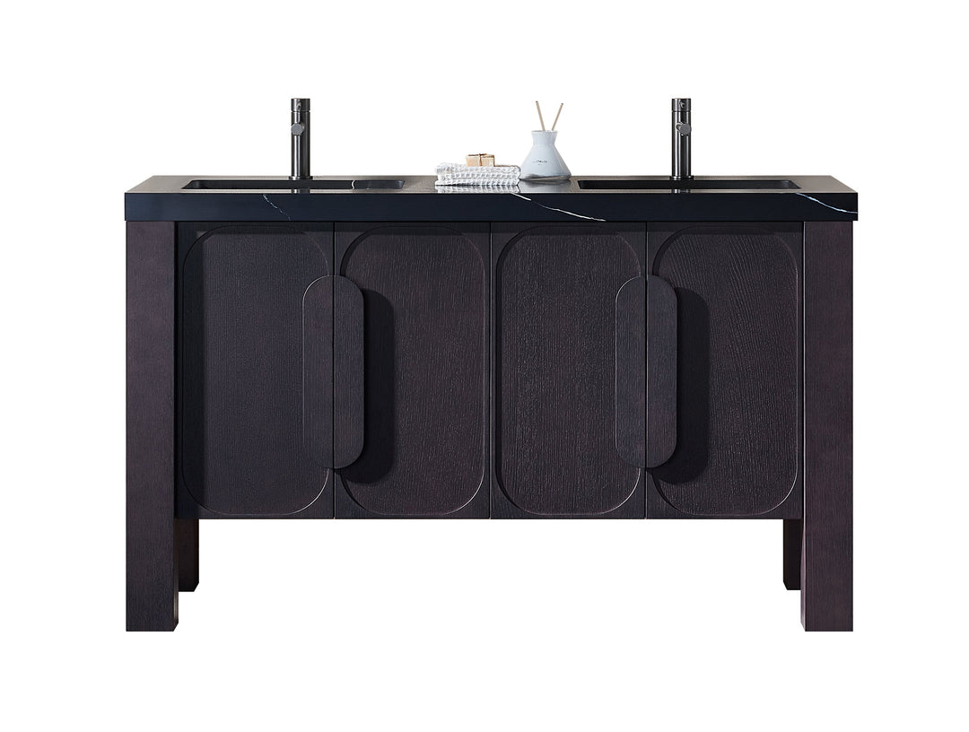VAR|60 Inch|Espresso Oak|Black Quartz