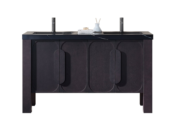 VAR|60 Inch|Espresso Oak|Black Quartz