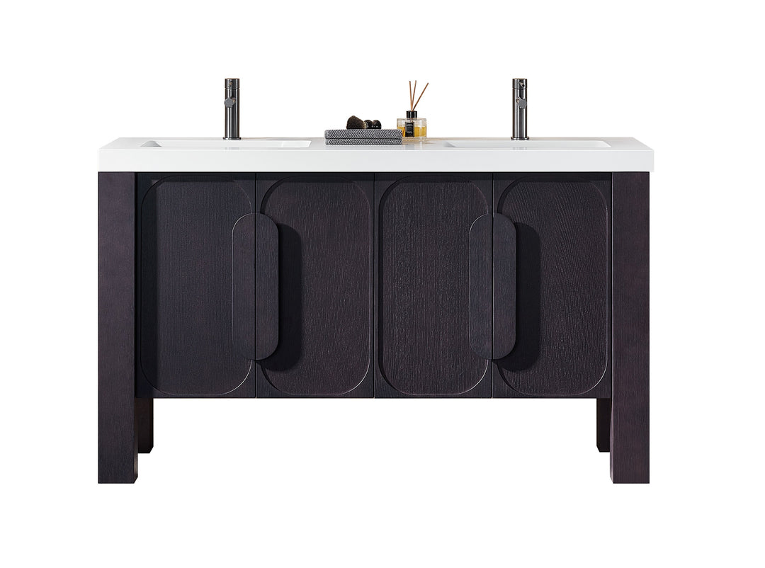 Munich 60" Espresso Oak freestanding bathroom vanity